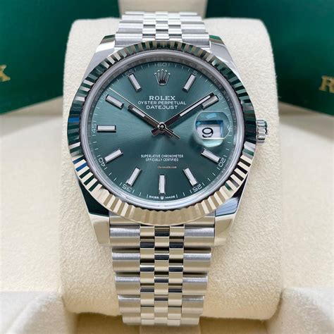 rolex datejust green dial chrono24|rolex 41mm datejust mint dial.